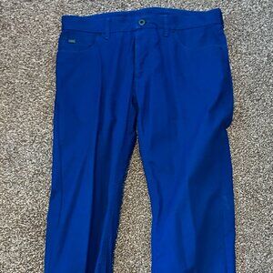 Calvin Klein Collection Men's Royal Blue Cotton Twill Pants